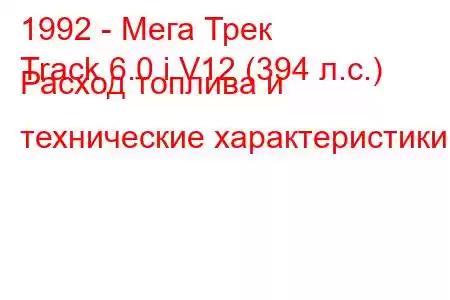 1992 - Мега Трек
Track 6.0 i V12 (394 л.с.) Расход топлива и технические характеристики