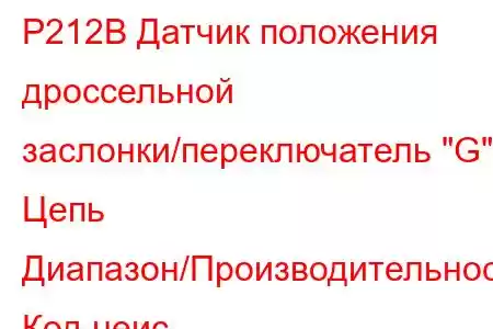 P212B Датчик положения дроссельной заслонки/переключатель 