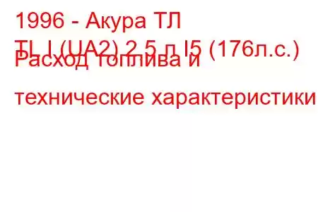 1996 - Акура ТЛ
TL I (UA2) 2,5 л I5 (176л.с.) Расход топлива и технические характеристики